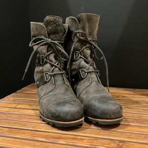 SOREL Lace-Up Wedge Bootie
